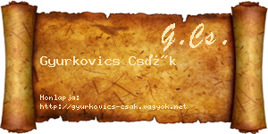 Gyurkovics Csák névjegykártya